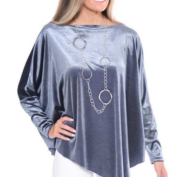 Asymmetrical Velour Pullover Top - Picture 2 of 2